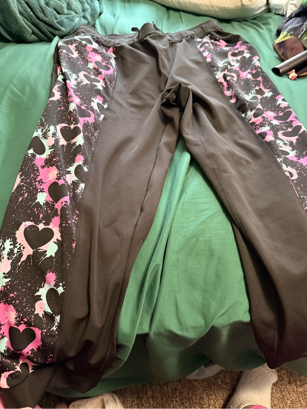 Black Women's Athletic joggers with Pink Accent Panels